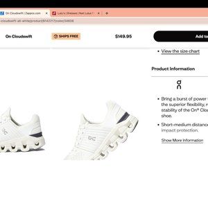 On Cloudswift women's running shoes size 9